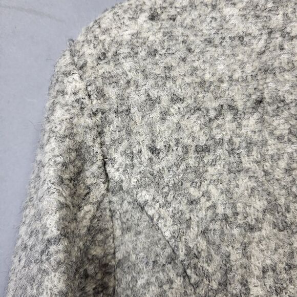 Robert Kitchen Gray Wool Blend Cropped Peacoat Jacket - Size 12 - Picture 11 of 13